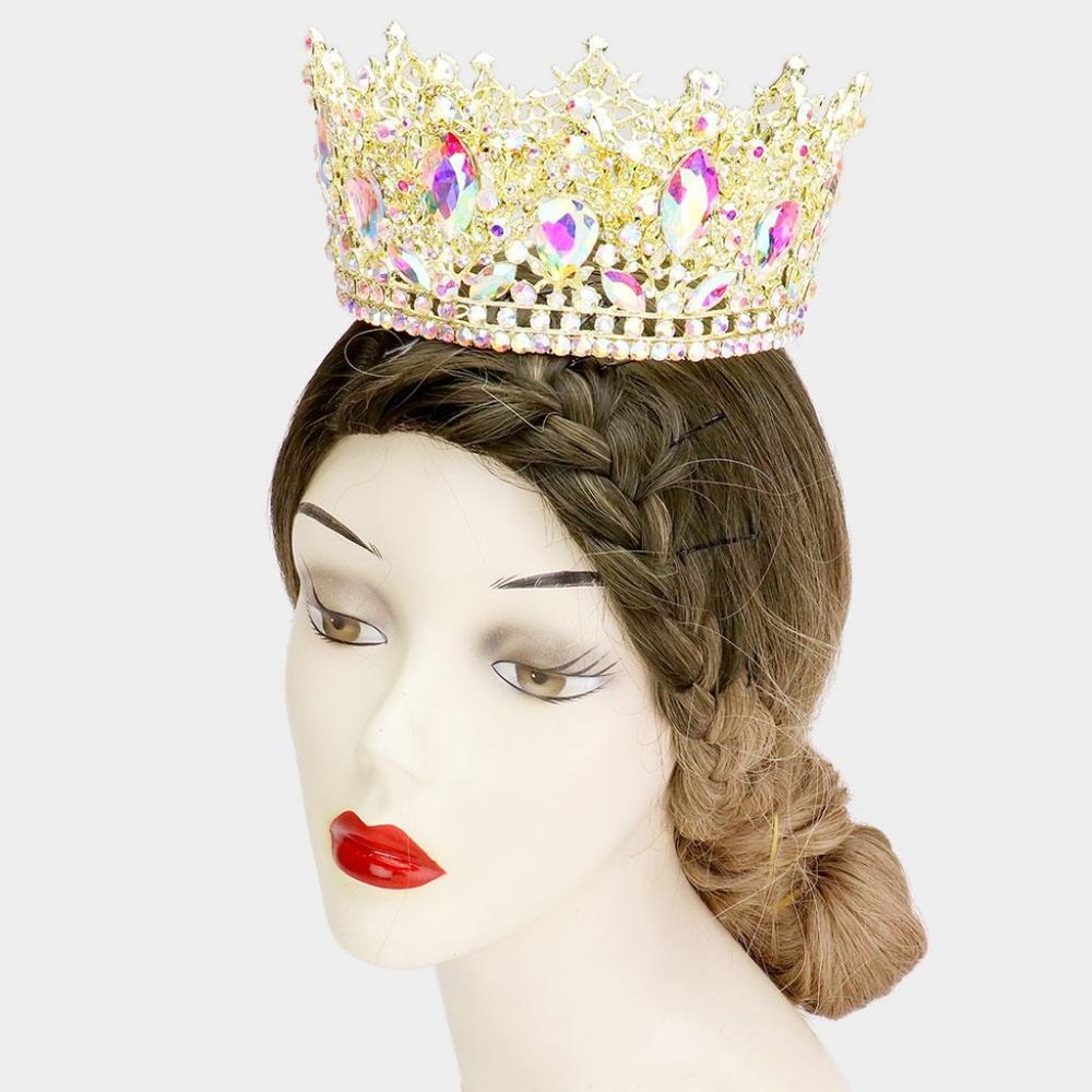 Crystal Stone Accented Leaf Crown